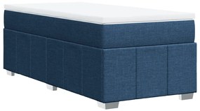 Cama com molas/colchão 90x190 cm tecido azul