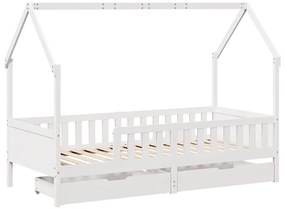 Estrutura de cama infantil c/ gavetas 90x200 cm pinho maciço