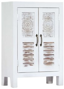 vidaXL Aparador esculpido 60x30x89 cm madeira mangueira maciça branco