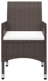 3 pcs conjunto de jantar para jardim castanho