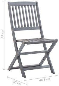 Cadeiras exterior dobráveis c/ almofadões 2 pcs acácia maciça