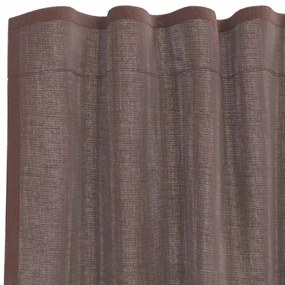 Cortinas de voile com aba 2 pcs castanho