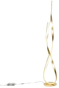 Candeeiro de pé design dourado com LED e dimmer - Belinda Design