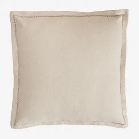 Almofada Quadrada 40x40 Cm Em Algodão E Linho Nisora Nude Beige - Sklum