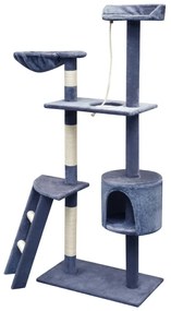 Árvore p/ gatos c/ postes arranhadores sisal 150 cm azul escuro