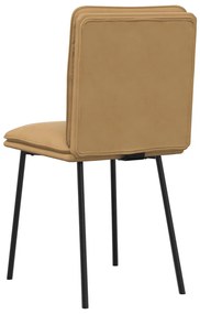 Cadeiras de jantar 6 pcs veludo castanho