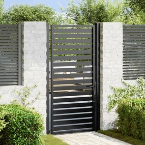 vidaXL Portão de jardim com fechadura Preto 100x180 cm Alumínio