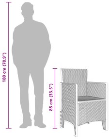 Cadeiras de Jardim 4 pcs Cinza Claro Polirratã