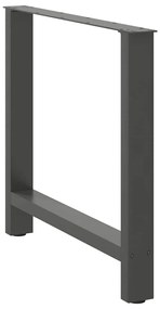 Pés para mesa de jantar antracite 2 peças 70x(72-73) cm aço