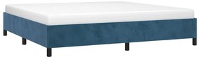 Estrutura de cama sem colchão 200x200 cm veludo azul-escuro