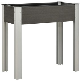 vidaXL Canteiro elevado de jardim 75x40x75 cm WPC cinzento