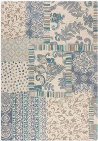 Tapete de lã tufado à mão de pelo curto Eloise Patchwork