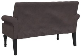Banco com encosto 120x62x75,5 cm tecido castanho-escuro