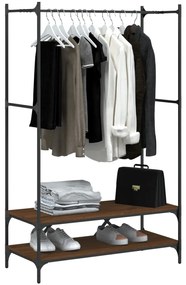 Suporte roupas c/ prateleiras deriv. madeira carvalho castanho