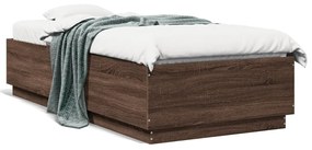 vidaXL Estrutura cama 100x200cm derivados de madeira carvalho castanho