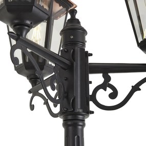 Lanterna de exterior clássica preta com cobre 220cm 3 luzes IP44 - Havana