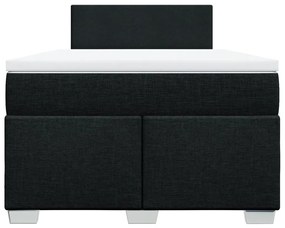 Cama boxspring com colchão 120x190 cm tecido preto