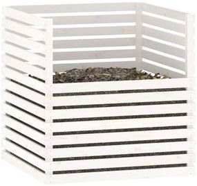 Caixa de compostagem 100x100x102 cm pinho maciço branco