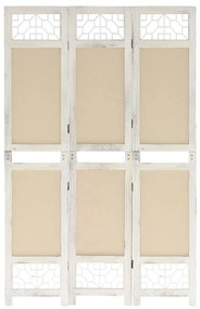 vidaXL Biombo com 3 painéis 105x165 cm tecido cor creme