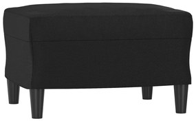 Sofá Âncora Chaise Longue - De 3 Lugares c/ Apóio de Pés - Cor Preto -