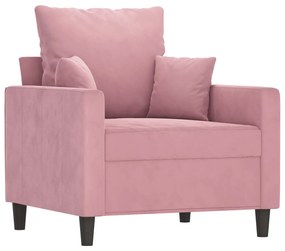 4 pcs conjunto de sofás com almofadões veludo rosa