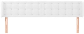 Cabeceira cama c/ abas couro artificial 163x16x78/88 cm branco