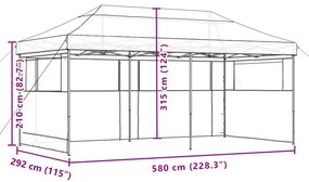 Tenda para festas pop-up dobrável com 3 paredes laterais bege