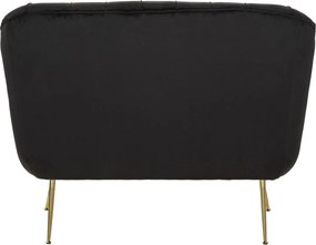 SOFÁ BUDAPEST DE 2 LUGARES COM ALMOFADAS CM 130X83X91 PRETO