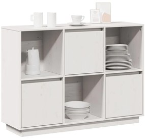 Aparador 110,5x35x80 cm madeira de pinho maciça branco