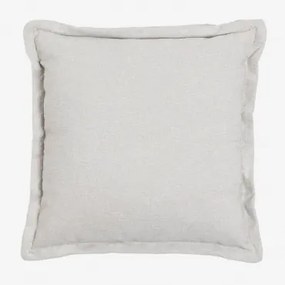 Almofada Quadrada 50x50 Cm Em Tecido Kata Tecido Creme Bege - Sklum