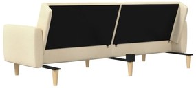 Sofá-cama de 2 lugares tecido cor creme