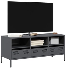 Móvel de TV 101,5x39x43,5 cm aço laminado a frio antracite