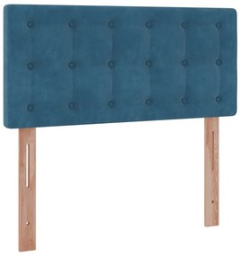 Estrutura cama otomana com colchão azul escuro 90x190cm veludo
