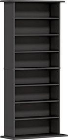 HOMCOM Móveis para Cd e Dvd com 8 Compartimentos e 6 Prateleiras Ajustáveis Capacidade Máx. 360 Cd/185 Dvd e Blu-Ray Preto | Aosom Portugal