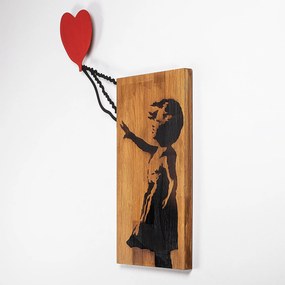 Acessório Decorativo de Parede Ma-366 – Nogueira e Preto – 83 x 60 cm