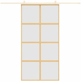 Porta deslizante 102,5x205 cm vidro ESG fosco/alumínio dourado