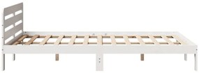 Cama sem colchão 120x190 cm madeira de pinho maciça branco