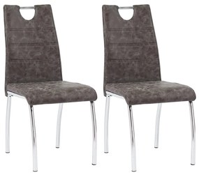 vidaXL Cadeiras de jantar 2 pcs couro artificial castanho
