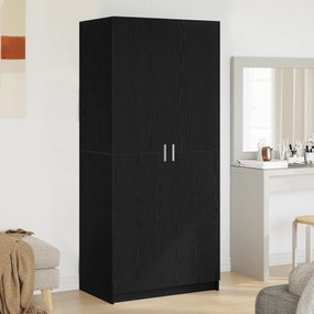 vidaXL Guarda-roupas Preto Carvalho 80x51x180 cm Madeira de engenharia