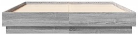 Estrutura de cama 135x190 cm derivados de madeira cinza sonoma