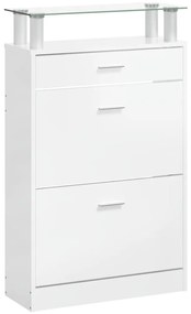 Sapateira 63x24x104 cm derivados de madeira branco brilhante