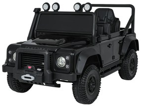 Jipe elétrico para Crianças 24V Land Rover Defender 110 SVX Concept Rodas Espuma EVA, Assento couro ecológico Preto