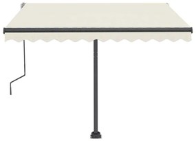 Toldo retrátil manual com LED 300x250 cm cor creme