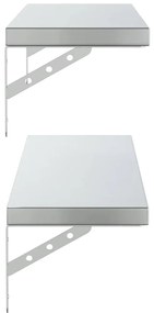Prateleiras de parede 2pcs 100x23,5 cm aço inoxidável prateado
