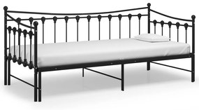 Estrutura sofá-cama de puxar 90x200 cm metal preto
