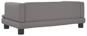 Cama para cães 80x45x30 cm couro artificial cinzento