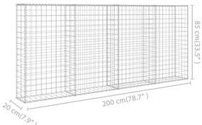 Muro gabião com tampas aço galvanizado 200x20x85 cm