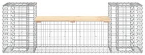 Banco de jardim c/ design gabião 183x41x60,5 cm pinho maciço