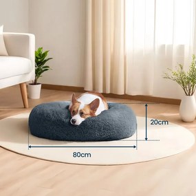 Cama para cães e gatos fofa 80 x 20 cm cinzenta
