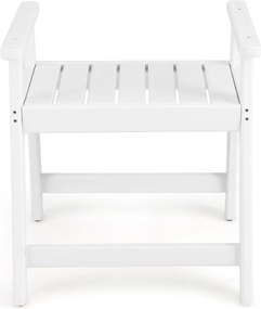 Banco de banho com braços, banco impermeável para casa de banho, 58 x 52 x 61,5 cm, branco